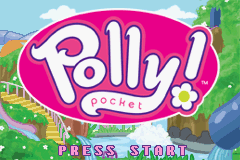 Polly Pocket: Super Splash Island title screen for GameBoy Advance